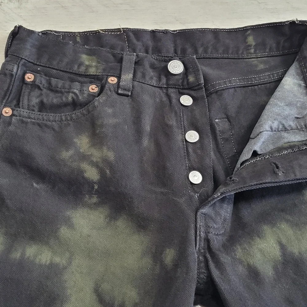 🖤Vintage Levi's XX Black Tie-Dye Jeans Men 27x30 Grunge Punk Camo Made USA 1996